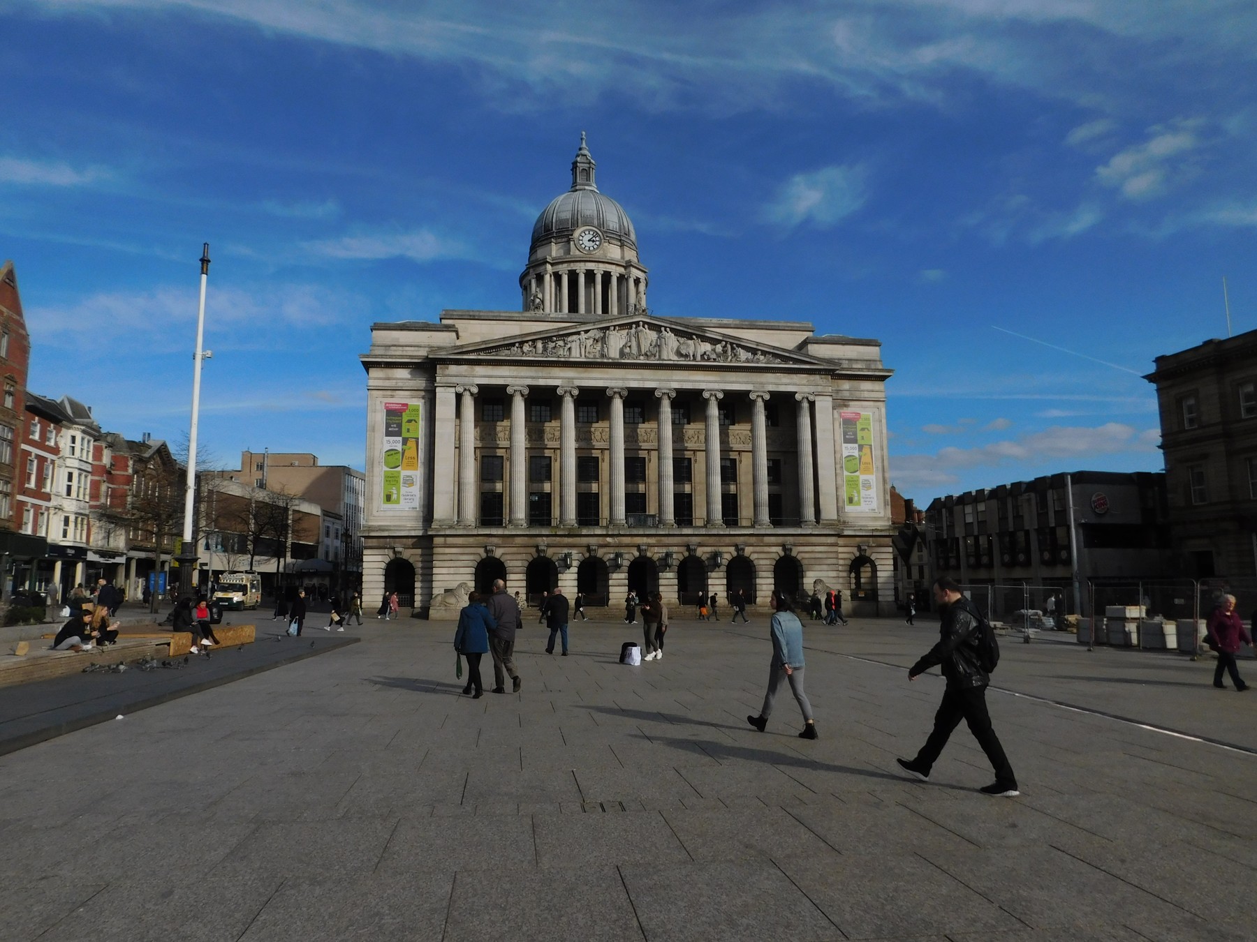 Nottingham Council House and Old Market Square, photographed from across the square